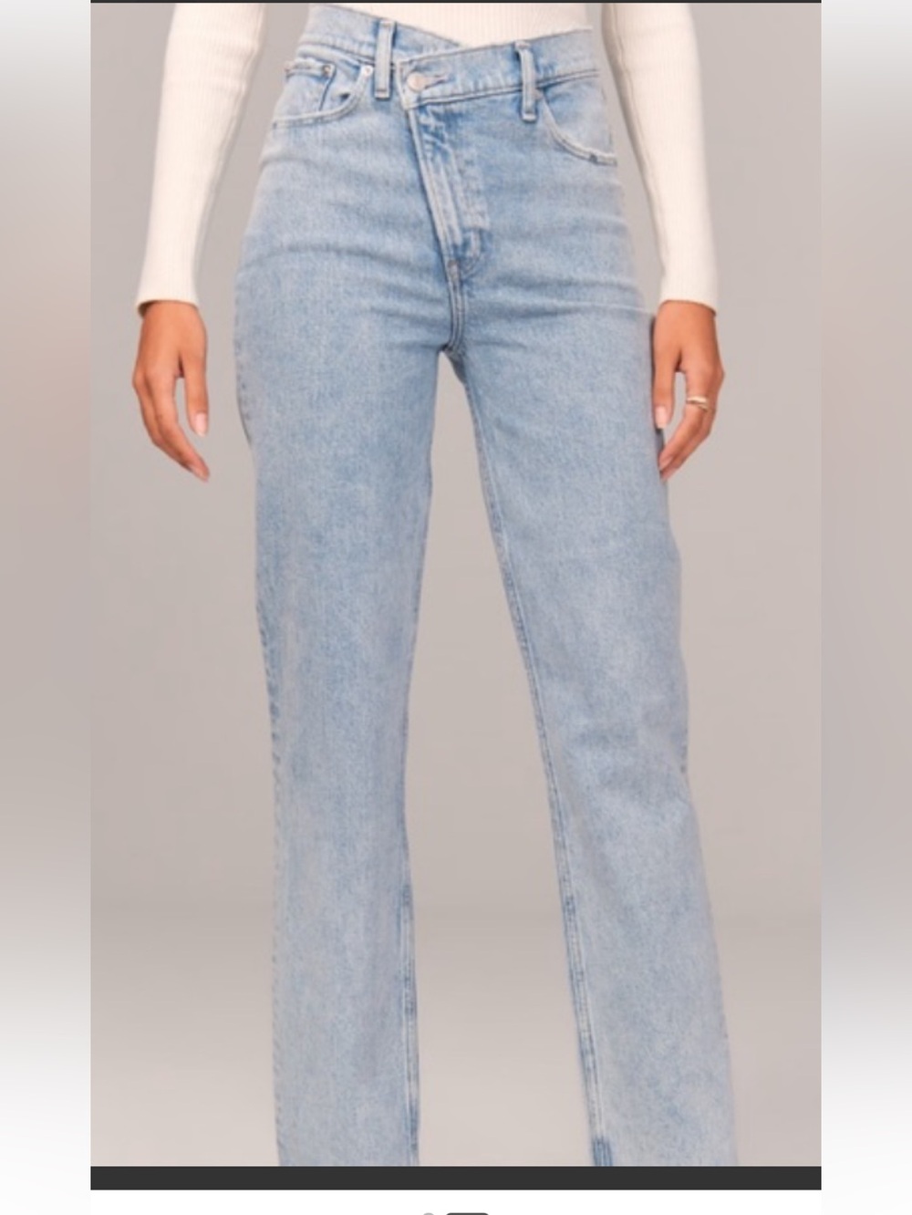 Abercrombie & Fitch - Light Wash High-Rise Cross Waistband Women’s Jeans